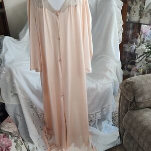 Elegant Cream Lace-Trimmed Nightgown